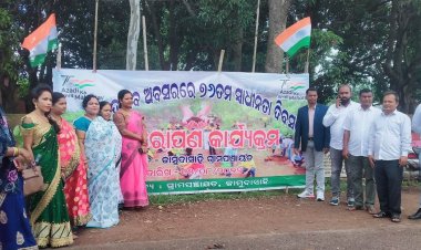 ଆଜାଦୀ କି ଅମୃତ ମହୋତ୍ସବ ଅବସରରେ ଭୂପୋଡ ଗ୍ରାମରେ ବୃକ୍ଷରୋପଣ : ଓମଟିଭି